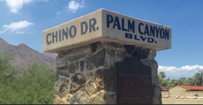 The Palm Canyon Stone Street Marker